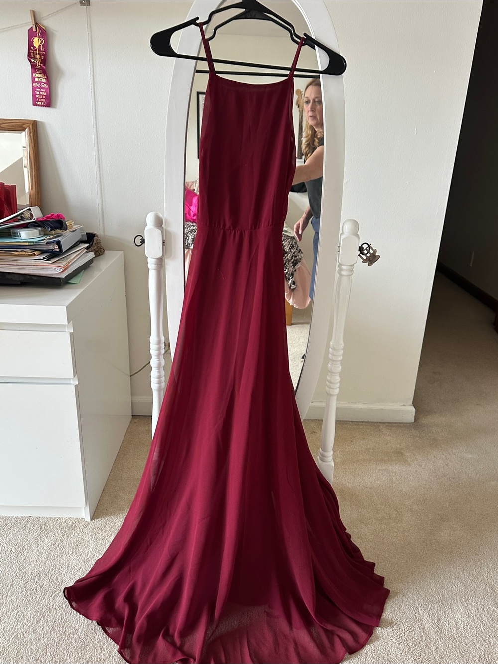 Lulu's Wine Red Spaghetti Strap Dress